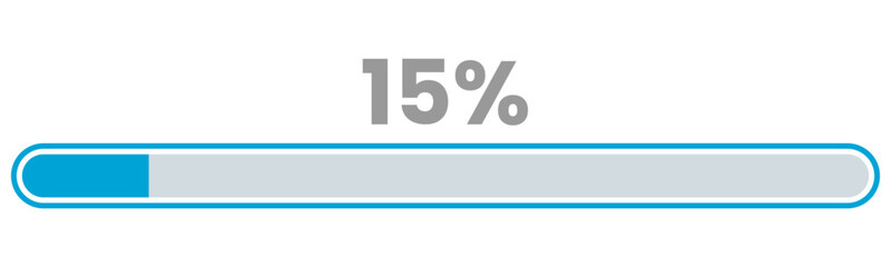 15% Loading. 15% progress bar Infographics vector, 15 Percentage ready to use for web design ux-ui
