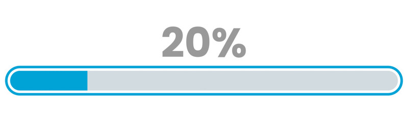 20% Loading. 20% progress bar Infographics vector, 20 Percentage ready to use for web design ux-ui