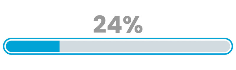 24% Loading. 24% progress bar Infographics vector, 24 Percentage ready to use for web design ux-ui