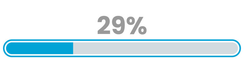 29% Loading. 29% progress bar Infographics vector, 29 Percentage ready to use for web design ux-ui