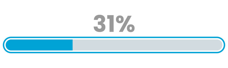 31% Loading. 31% progress bar Infographics vector, 31 Percentage ready to use for web design ux-ui