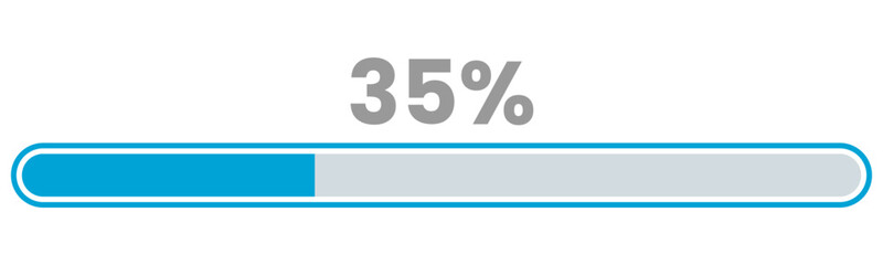 Obraz premium 35% Loading. 35% progress bar Infographics vector, 35 Percentage ready to use for web design ux-ui
