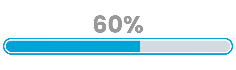 60% Loading. 60% progress bar Infographics vector, 60 Percentage ready to use for web design ux-ui