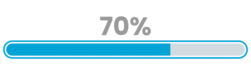 70% Loading. 70% progress bar Infographics vector, 70 Percentage ready to use for web design ux-ui