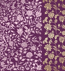 wedding card design, traditional paisley floral pattern , royal India	