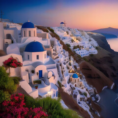 Naklejka premium village in island Santorini