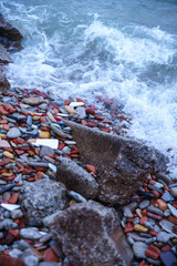 construction waste by the sea