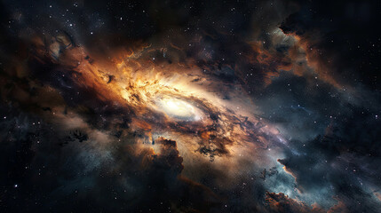 Fototapeta premium Enigmatic Cosmos Dark Nebula Cinematic Beauty