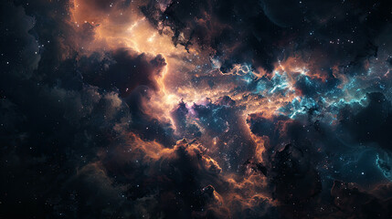 Fototapeta na wymiar Enigmatic Cosmos Dark Nebula Cinematic Beauty
