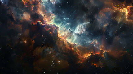 Fototapeta premium Enigmatic Cosmos Dark Nebula Cinematic Beauty