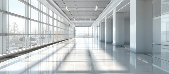 Empty hallway within the contemporary office structure. - Powered by Adobe