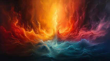 Fototapeta premium abstract painting with a mixture of bright colors