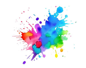 Watercolor Splash With Isolated White Background