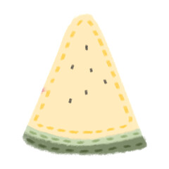 sliced yellow watermelon embroidery