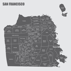 San Francisco city administrative map