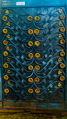 Bali MARCH 2024 - Balinese elaborated and colored steel gates protecting private properties, Bali,...