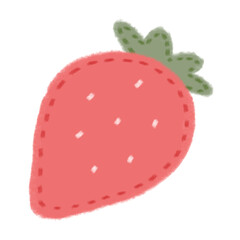 strawberry embroidery cute