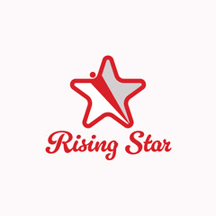 Closeup star logo on red and white background suitable for brand identity, logo design, corporate branding, marketing materials, and presentations.