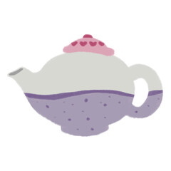 purple teapot herbal minimal