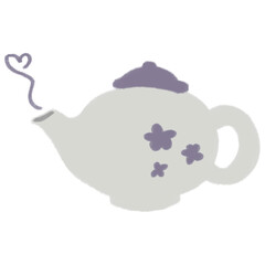 purple teapot flower cute minimal