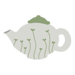 green pattern teapot cute minimal