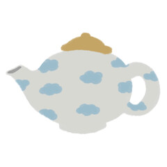 cloud pattern teapot cute minimal