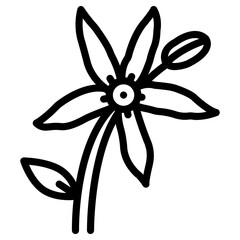 bluestar flower icon, simple vector design