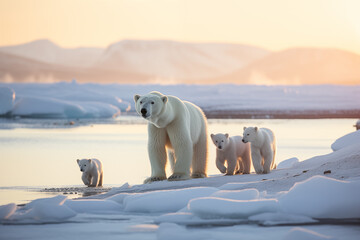 Polar Bear  at outdoors in wildlife. Animal