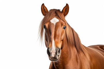 Horse over isolated white background. Animal