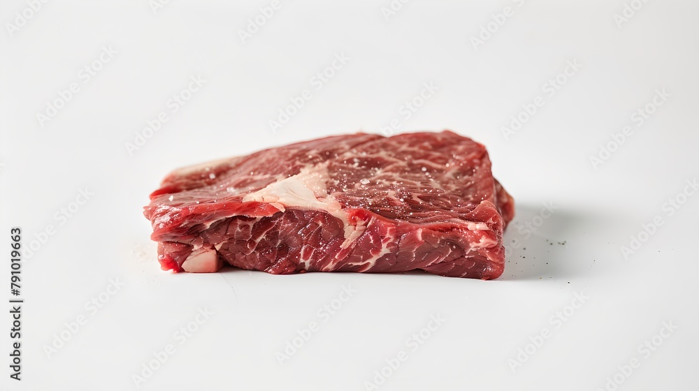 Sticker Fresh raw beef steak on white background for culinary concepts. Ideal for recipe illustrations and cooking guides. High-quality meat cut. AI