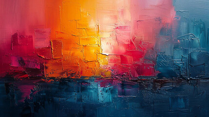 abstract painting with a mixture of bright colors - obrazy, fototapety, plakaty