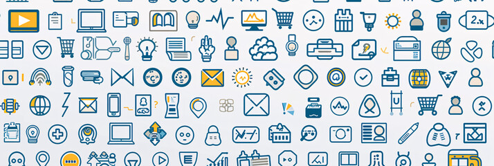 E-commerce line icons set. Modern vector illustration of e-commerce symbols.