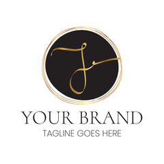 Elegant J Letter Initial Clean Feminine Business Logo
