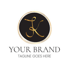 Elegant K Letter Initial Clean Feminine Business Logo
