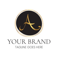 Elegant A Letter Initial Clean Feminine Business Logo
