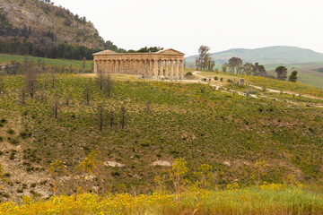 view to the temple of Segesta in Sicily