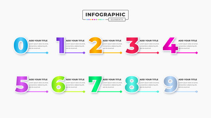 Vector number infographic presentation design template