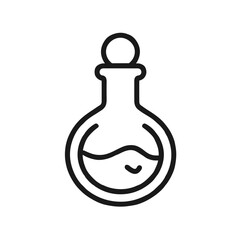 Obraz premium Glass Flask Icon, Black and White, Science Laboratory Symbol