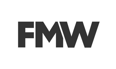 FMW logo design template with strong and modern bold text. Initial based vector logotype featuring simple and minimal typography. Trendy company identity.