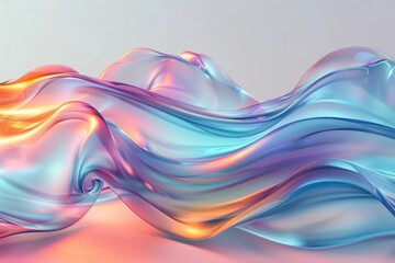 Abstract 3d luxury premium background, colorful flowing curved waves, golden accent, lighting effect - 791027215
