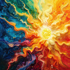 Chromatic Explosion The Crayola Supernova - obrazy, fototapety, plakaty