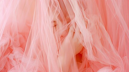   A tight shot of a woman's face, masked by a veil draped over her head, hands concealed beneath it - obrazy, fototapety, plakaty