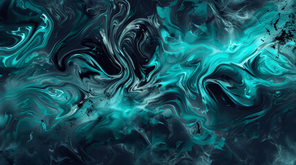 Turquoise Swirls: Abstract Art Delight. Generative AI