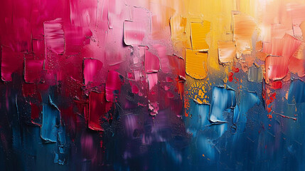 abstract painting with a mixture of bright colors