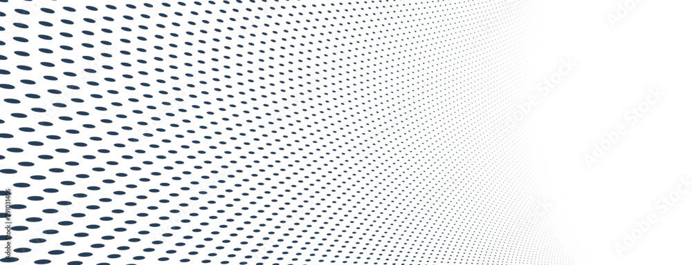 Poster dotted vector abstract background, light grey dots in perspective flow, dotty texture abstraction, b