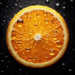 A close up of an orange with water droplets on it, orange skin