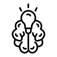 Mind Power Vector Line Icon Design