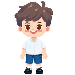 Happy cute Thai student in uniform 