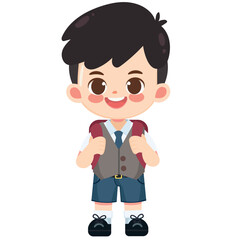 Happy cute Thai student in uniform 