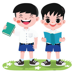 Happy cute Thai student in uniform 